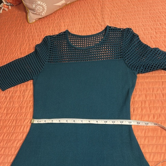 Nanette Lenore Open Ladder Cut Out Knit Ocean Teal Dress size Small - Picture 10 of 12